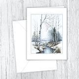 Birch Trees in the Winter Note Cards