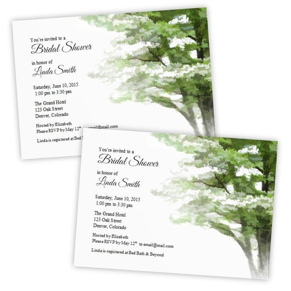 Painted Dogwood Tree Bridal Shower Template