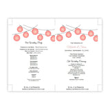 Peach Hanging Lanterns Wedding Program Fan Template