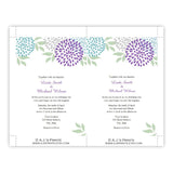 Teal & Purple Mums Wedding Invitation Template