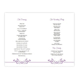 Purple Flourish Monogram Folded Wedding Program Template