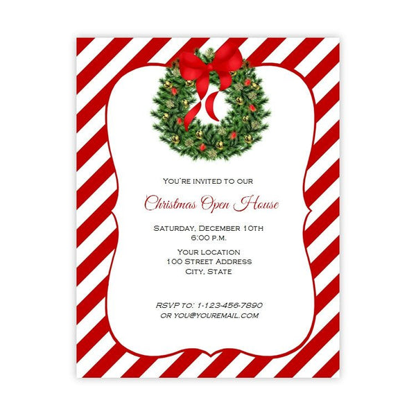 Holiday Wreath Christmas or Holiday Party Flyer