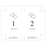 Intertwined Hearts Table Number Template