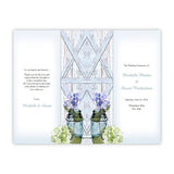 Hydrangea in a Mason Jar Folded Wedding Program Template