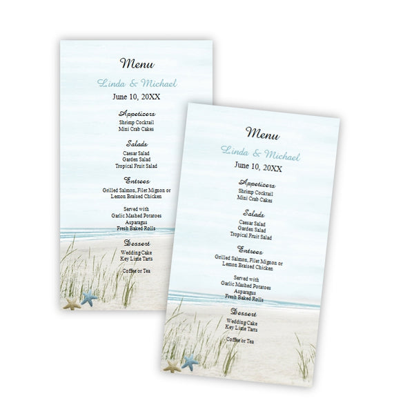 Summer Fun Beach Menu Card Template