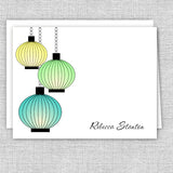Personalized Printed Note Cards - Three Lanterns