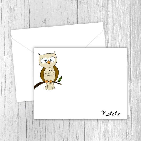 Brown Owl Personalized Note Cards
