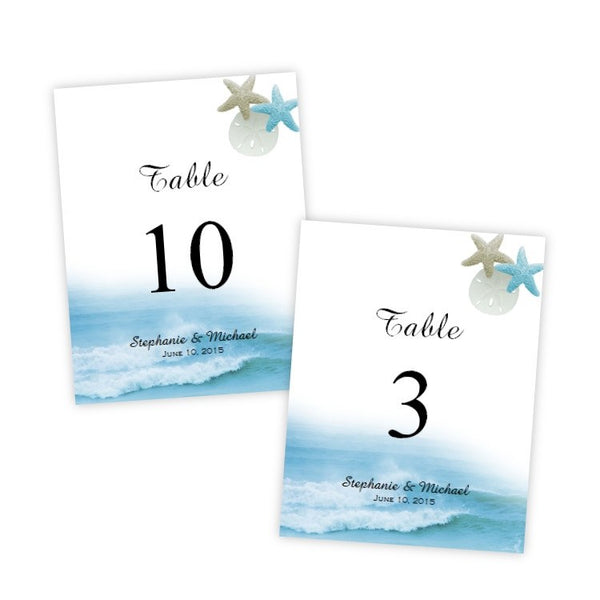 Ocean Waves Table Number Template