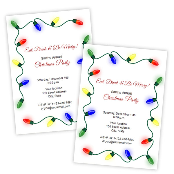 String of Lights Christmas Party Invitation