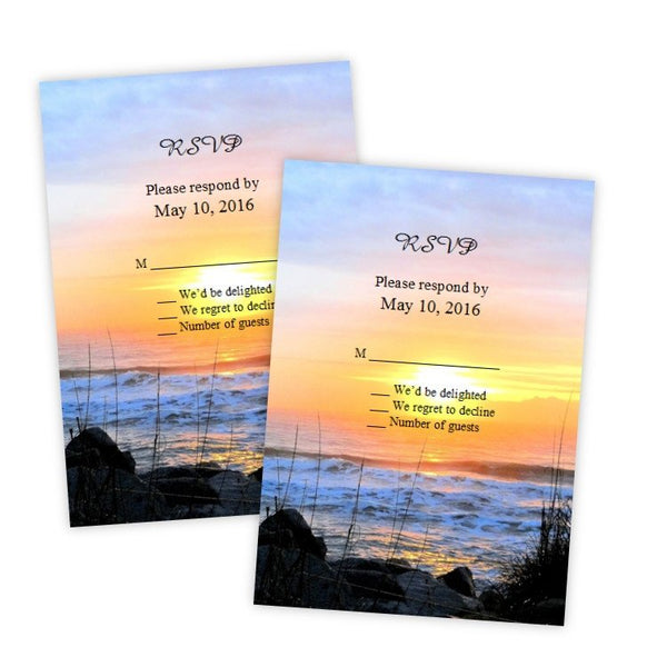 Beach Sunset RSVP Card Template