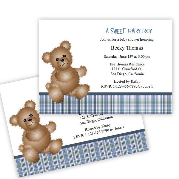 Boy Bear Baby Shower Invitation – Prints - Main Image