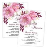 Pink Hibiscus Bridal Shower Invitation
