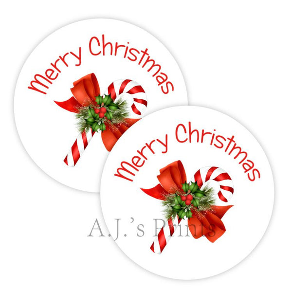 Candy Cane Christmas Stickers