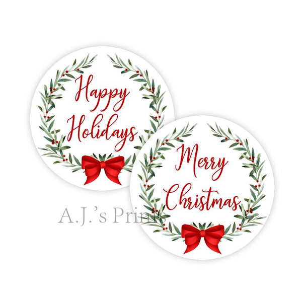 Laurel & Berries Christmas Stickers