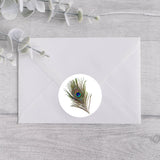 Peacock Feather Round Stickers