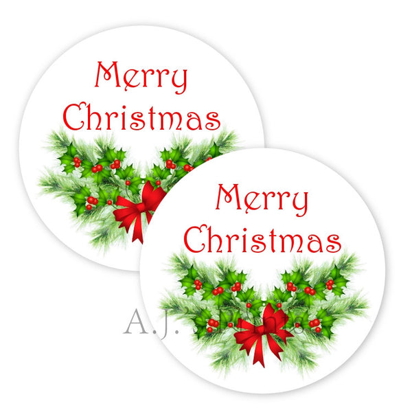 Pine Bough Christmas Stickers