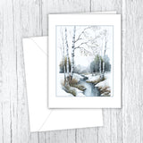 Birch Trees in the Winter Note Cards