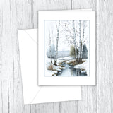 Birch Trees in the Winter Note Cards