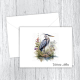 Blue Heron Personalized Note Cards
