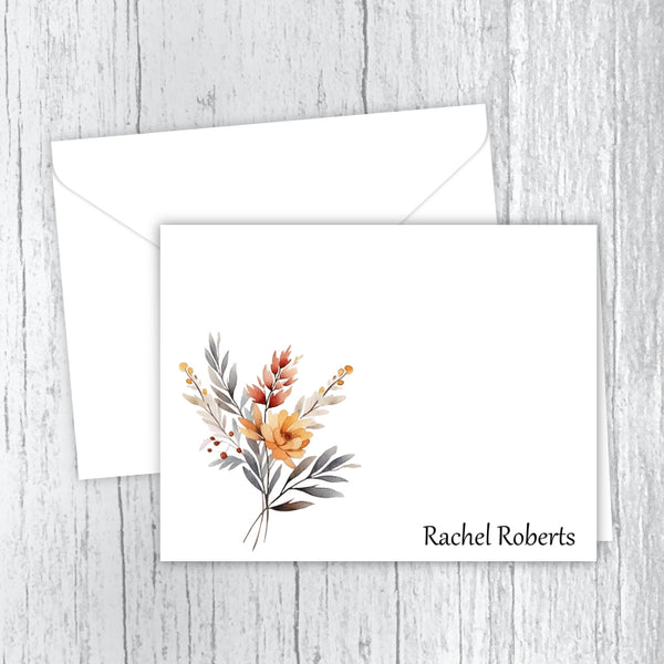 Autumn Bouquet Personalized Note Cards