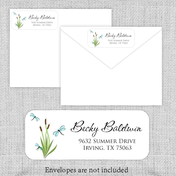 Dragonflies & Cattails Return Address Labels