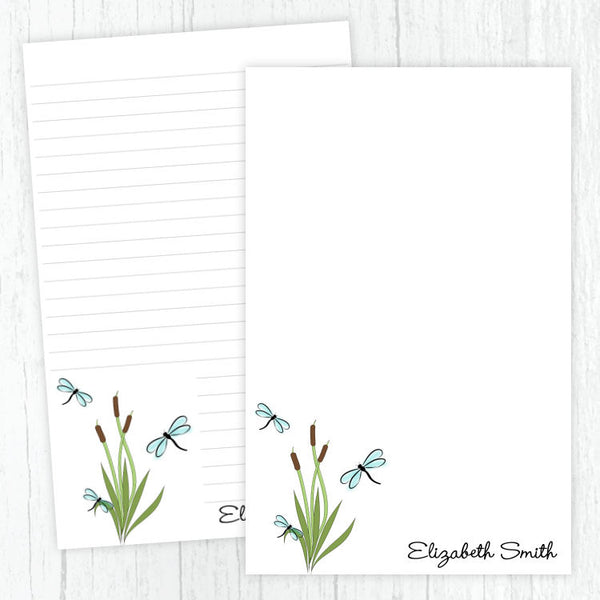 Dragonflies & Cattails Personalized Notepad