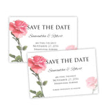 Pink Rose Save the Date Postcard Template