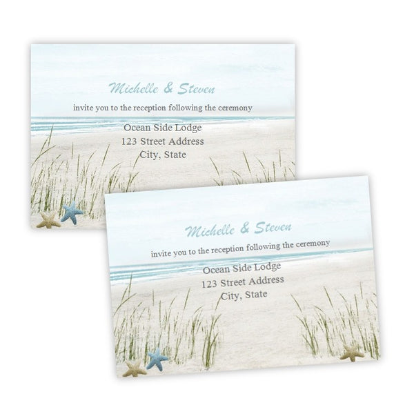 Summer Fun Beach Wedding Reception Card
