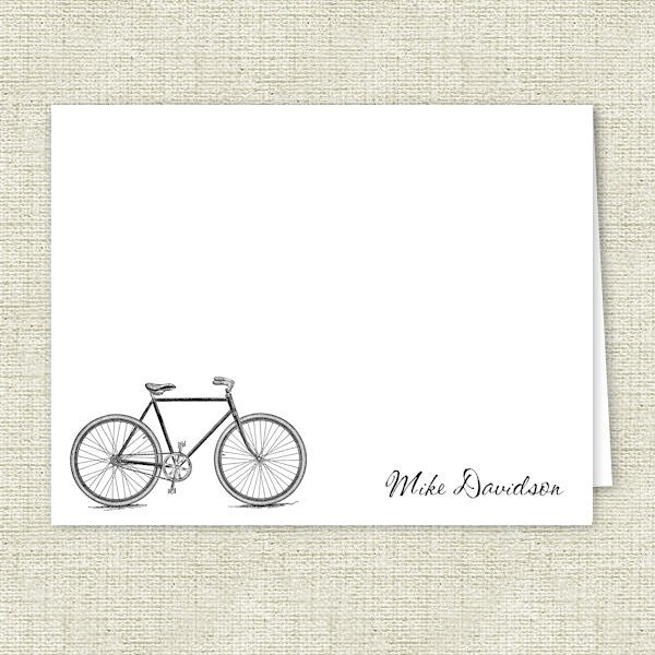 Men's Bike Personalized Note Cards