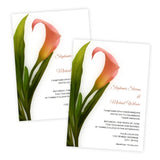 Peach Calla Lily Wedding Invitation Template
