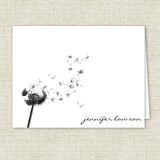 Dandelion Silhouette Personalized Note Cards