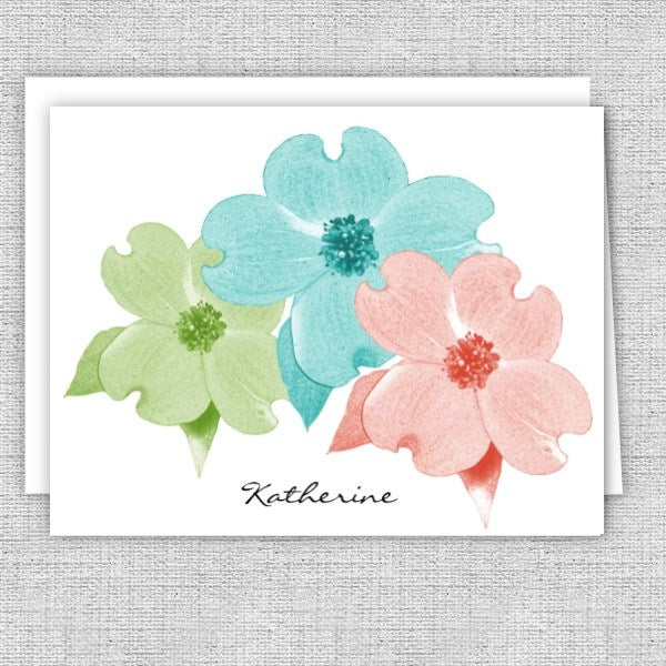 Dogwood Flowers Personalized Note Cards