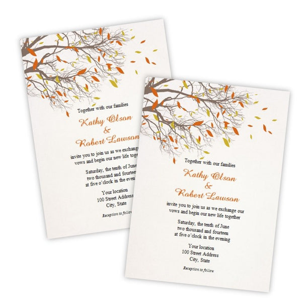 Fall Branches Wedding Invitation Template