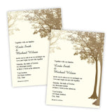 Brown Fall Trees Wedding Invitation Template