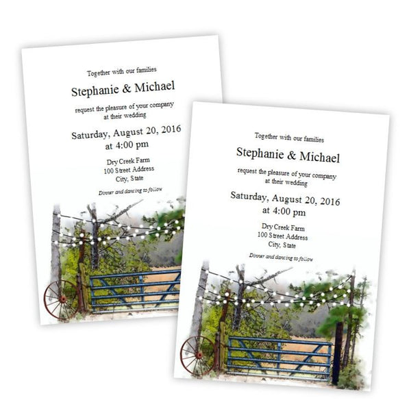 Rustic Farm Gate Wedding Invitation Template