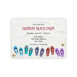 Flip Flops Beach Birthday Party Invitation Template