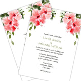 Hibiscus Flowers Wedding Invitation Template