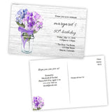 Hydrangeas in a Mason Jar Birthday Party Invitation Postcard