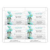 Aqua Daisies in a Mason Jar RSVP Card Template