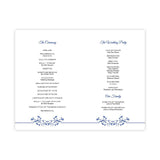 Blue Flourish Monogram Folded Wedding Program Template