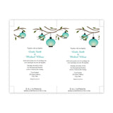 Turquoise Hanging Lanterns Wedding Invitation