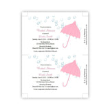 Pink Umbrella Bridal or Baby Shower Invitation
