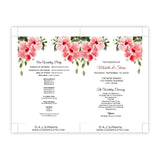 Pink Tropical Hibiscus Flowers Wedding Program Fan Template