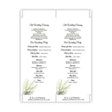 Beach Grass Tea Length Wedding Program