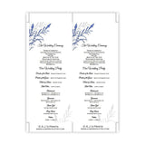 Cobalt Blue & Gray Foliage Tea Length Wedding Program