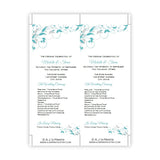 Teal & Gray Flourish Tea Length Wedding Program