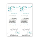 Teal & Gray Flourish Tea Length Wedding Program