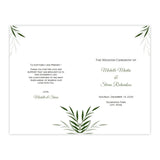 Elegant Green Leaves Folded Wedding Program Template
