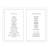 Elegant Green Leaves Folded Wedding Program Template