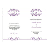 Purple Flourish Monogram Folded Wedding Program Template